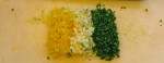 Minced Lemon zest, garlic and tarragon